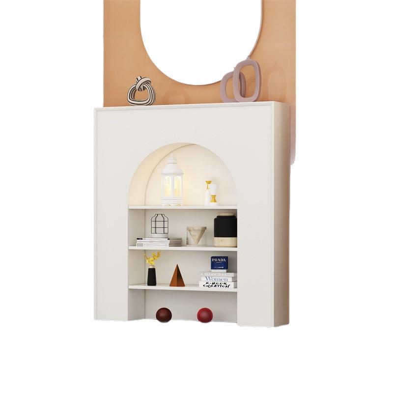 Fashionable European-Style Home Indoor White French Fireplace Decorative Cabinet Arched Art Shelf B&B Entrance