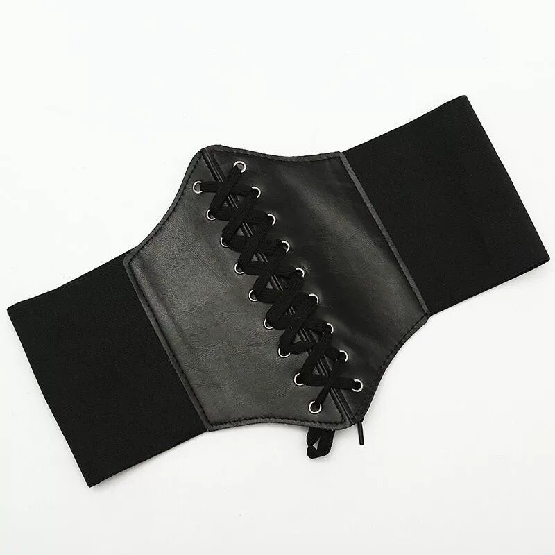 Plastic waist lace-up women's super wide fashion Korean court waist seal women's decorative elastic wide belt in stock manufacturer