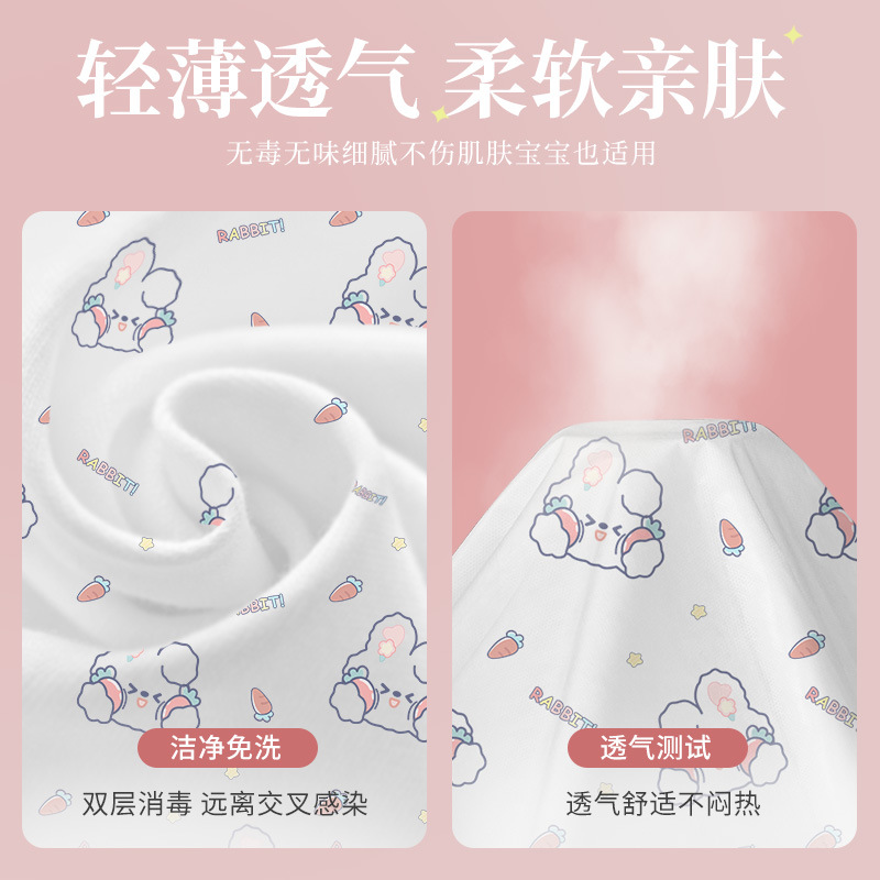 Disposable Bed Sheet Four-piece Set Cartoon Printed Quilt Cover Pillowcase Hotel Travel Portable Men's and Women's Double Bed Top Supplies