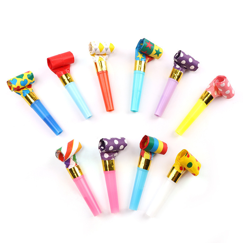 Candy-Colored Dragon Whistle Kidsren's Birthday Party Plastic Toys Wholesale Colorful Dragon Roll Small Trumpet Props