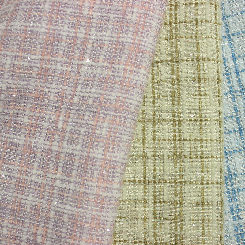 Factory spot glitter silver silk small fragrant wind chenille solid color fabric small suit fashion children's clothing suit fabric