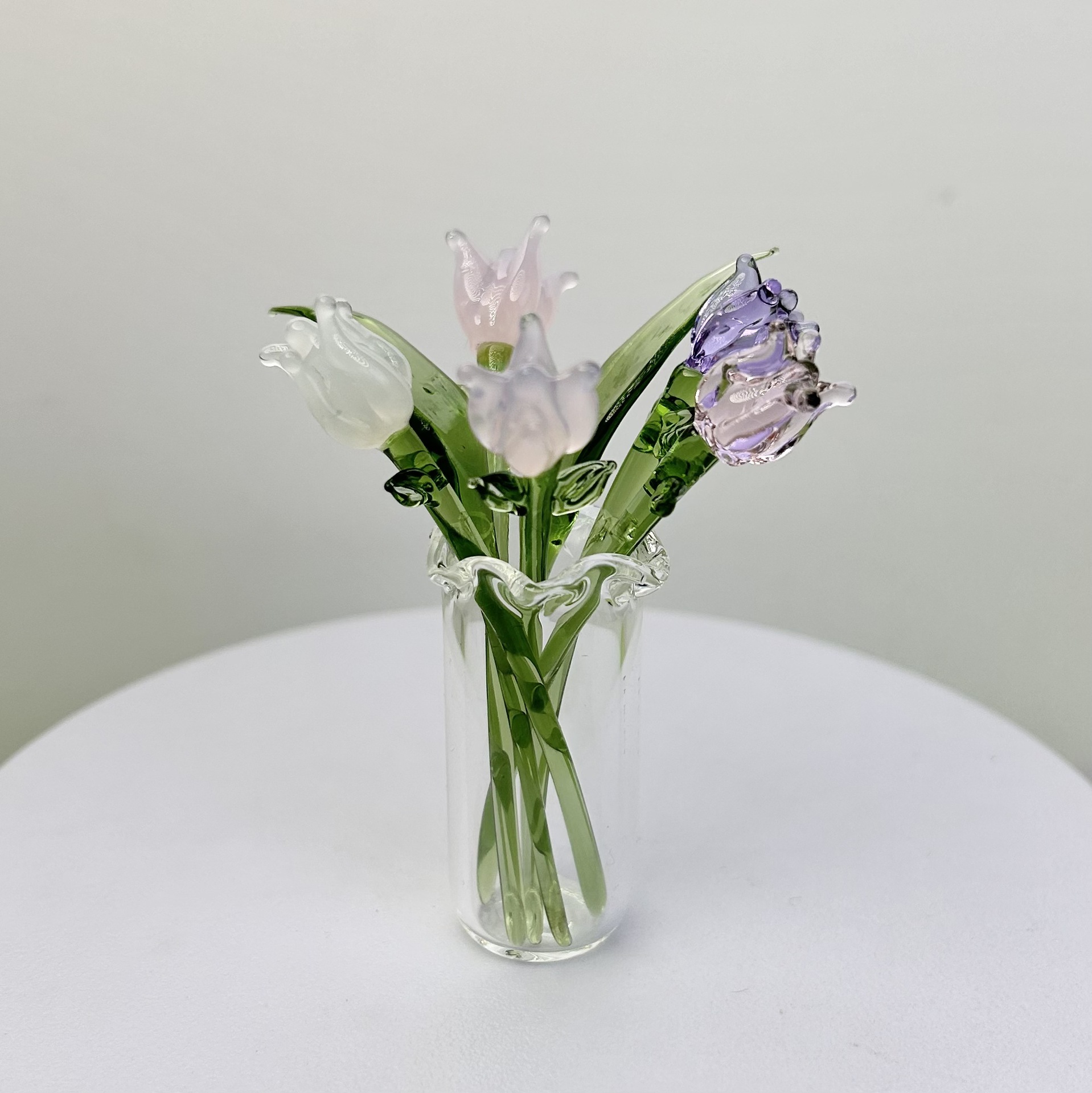 Glass flower bouquet glass flower imported potted vase calla lily tulip simulation floret gift