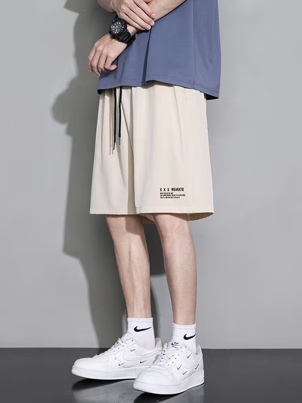 Summer Thin Ice Silk Sense Loose Casual Shorts Men's Basketball Sports Breathable Straight Quick-drying Pants New Product
