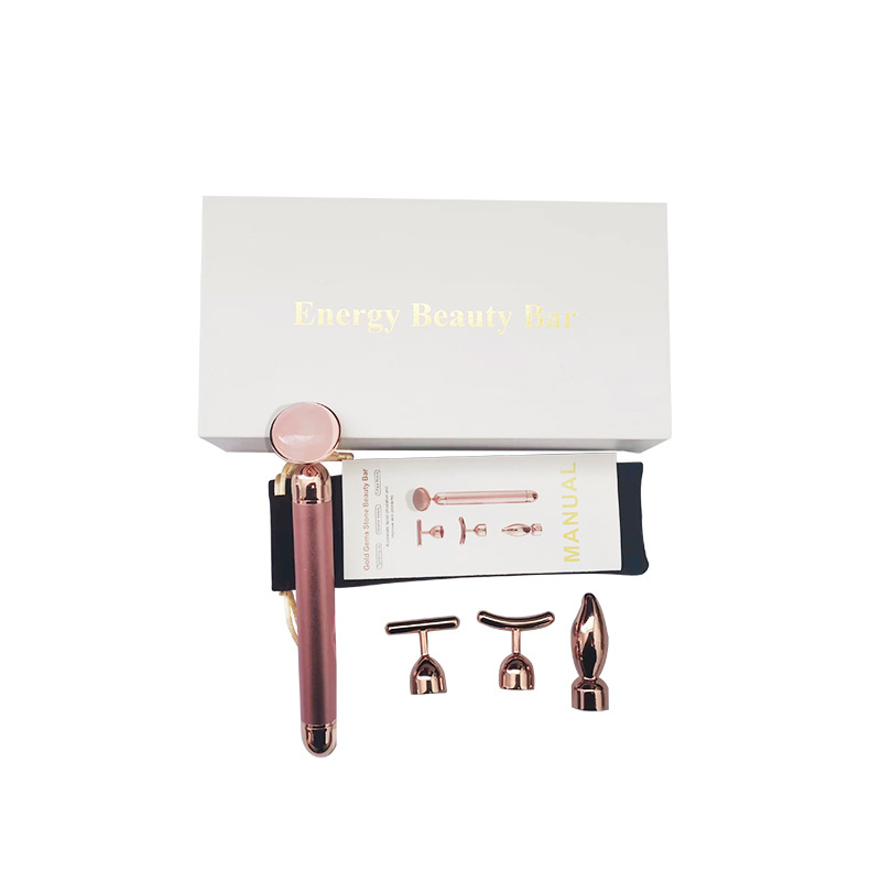 Factory direct four-in-one set electric face-lift beauty stick facial beauty massager Jade gold massage stick