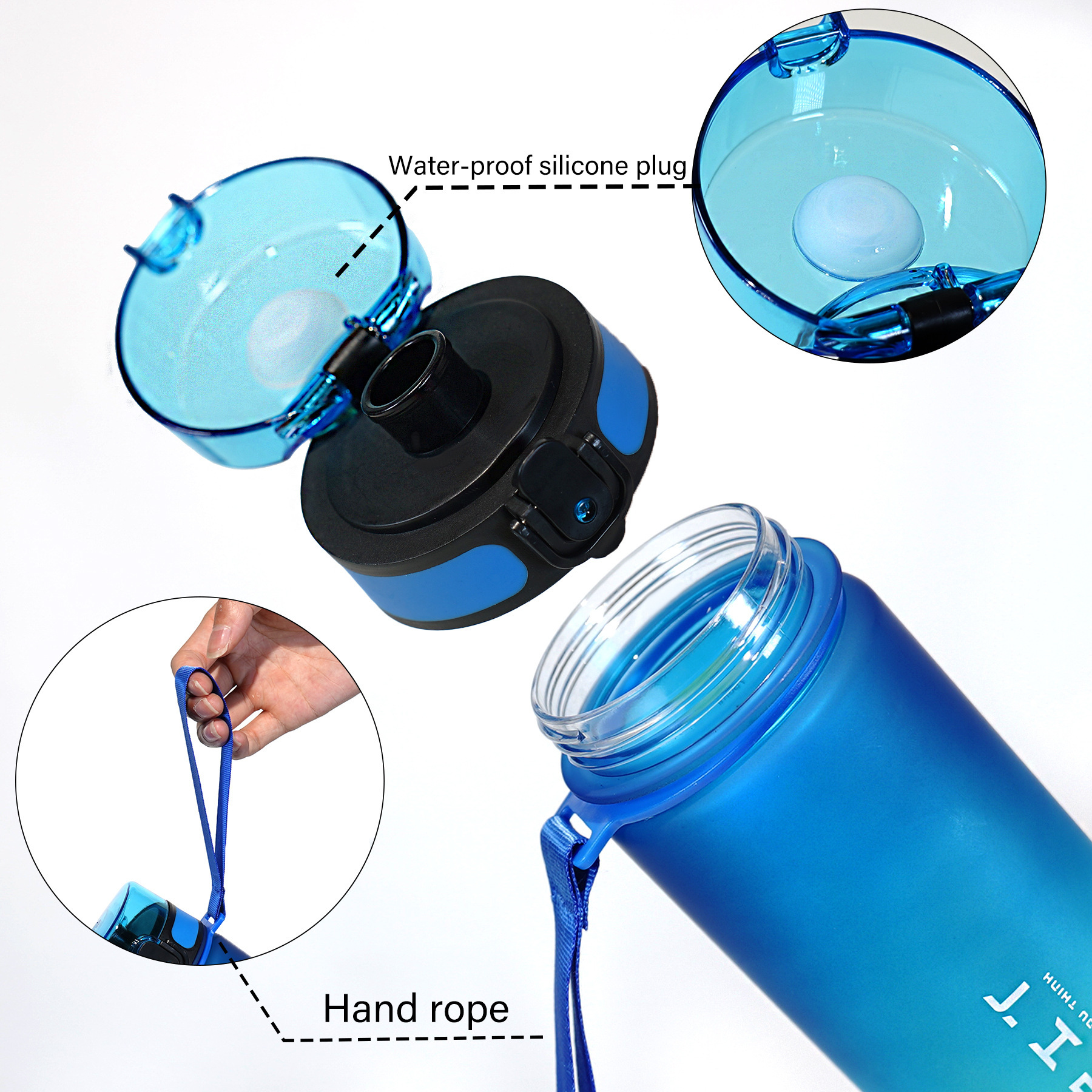 1L Large Capacity Direct Drinking Sports Water Cup 32oz Cross-border Gradient Space Cup Student Summer Outdoor Plastic Water Cup