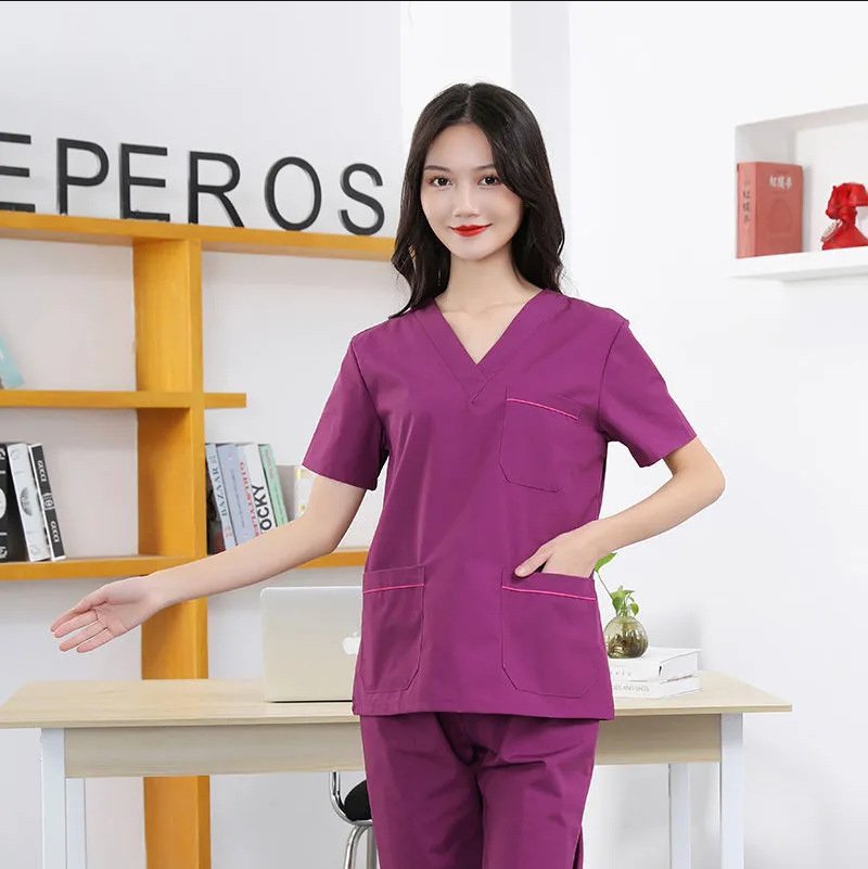 Hand Washing Clothes Split Set Hand Scrub Clothes Short-Sleeved Women's Surgical Clothes Men's Long-Sleeved Isolation Room Doctor Work Clothes Beauty Salon