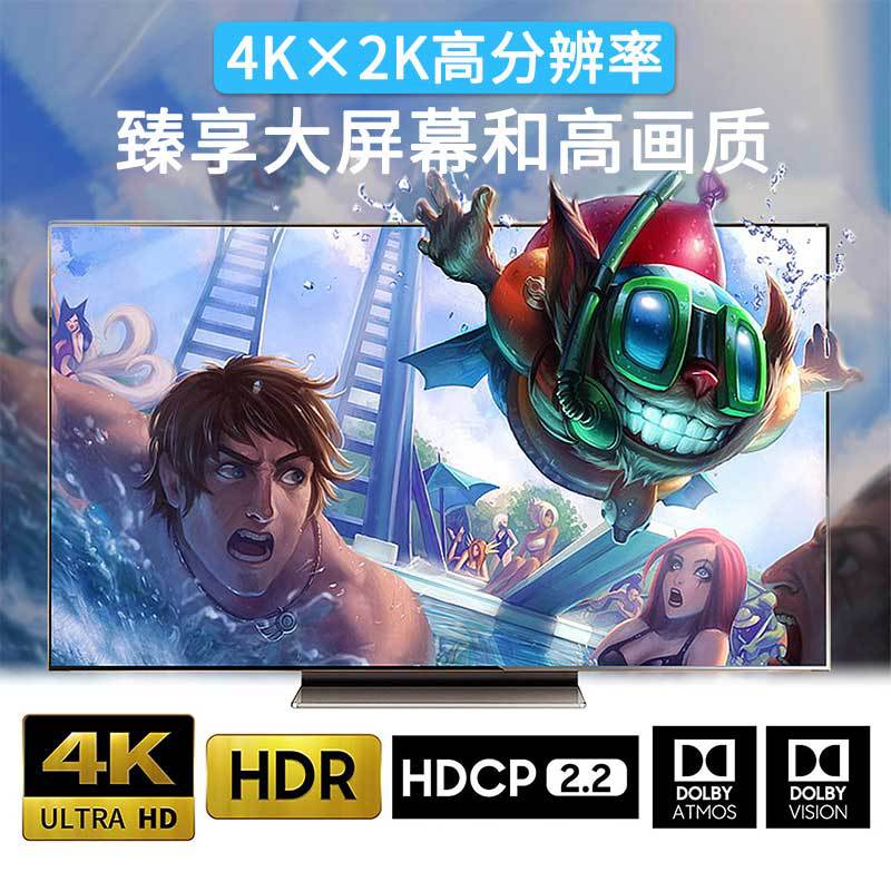 Cross-border hot 4K HD video HDMI distributor 1 in 2 out aluminum alloy gold-plated interface dual screen display 1 point 2