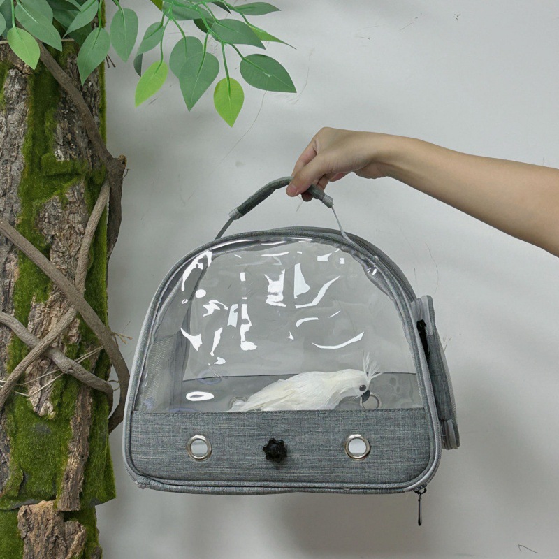 Bird Bag Transparent Crossbody Parrot Goose Genuine Wind Guinea Pig Rabbit Carrying Bag Hamster Bag Portable Foldable Small Pet Outgoing Cage