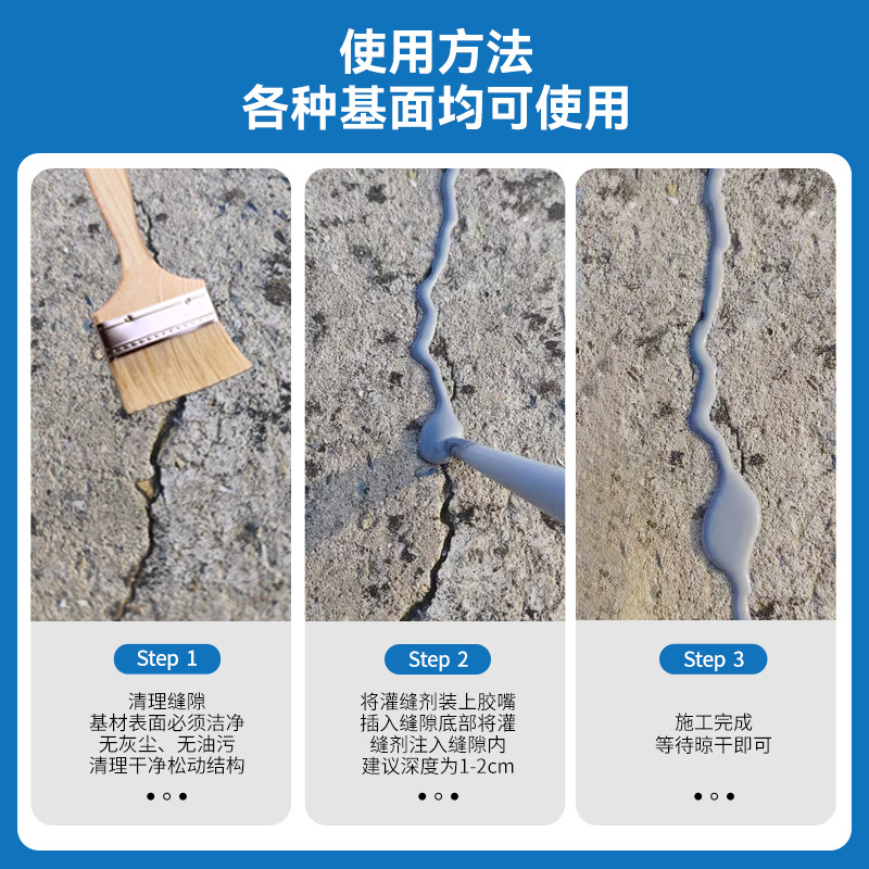 Self-Leveling Grouting Agent Cement Floor Wall Crack Repair Roof Waterproof Material Gap Caulking Glue
