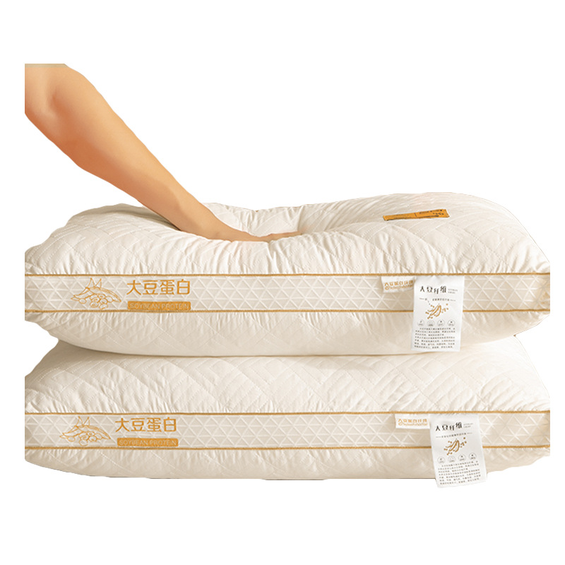 Soybean Fiber Pillow Cervical Spine Protection Adult Sleep Pillow Pair Student Dormitory Pillow Pillow Home Hotel Same