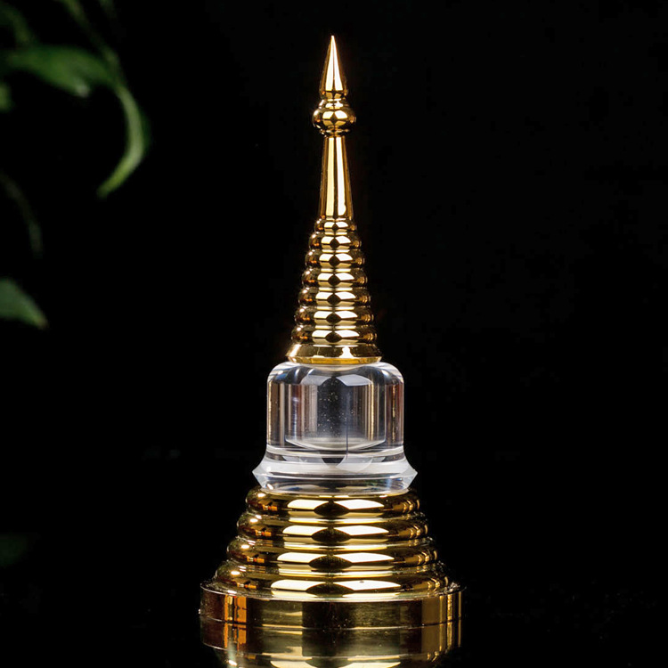 A-Type Gold-Plated Relic Pagoda Acrylic Vase Pagoda Crystal Pagoda Bodhi Pagoda Buddhist Hall Transparent Relic Auspicious Clouds