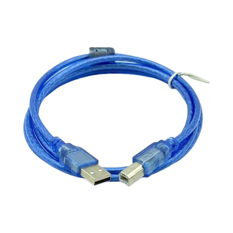 All Copper USB Computer Square Port Data Cable 10m Printer Data Cable Transparent Blue 1.5m Square Port Adapter Cable