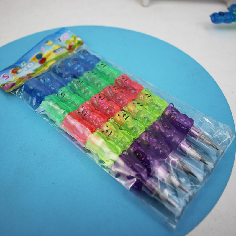 Creative student stationery 5-section bear modeling building blocks pencil cartoon bear egg pen bullet pen section pen