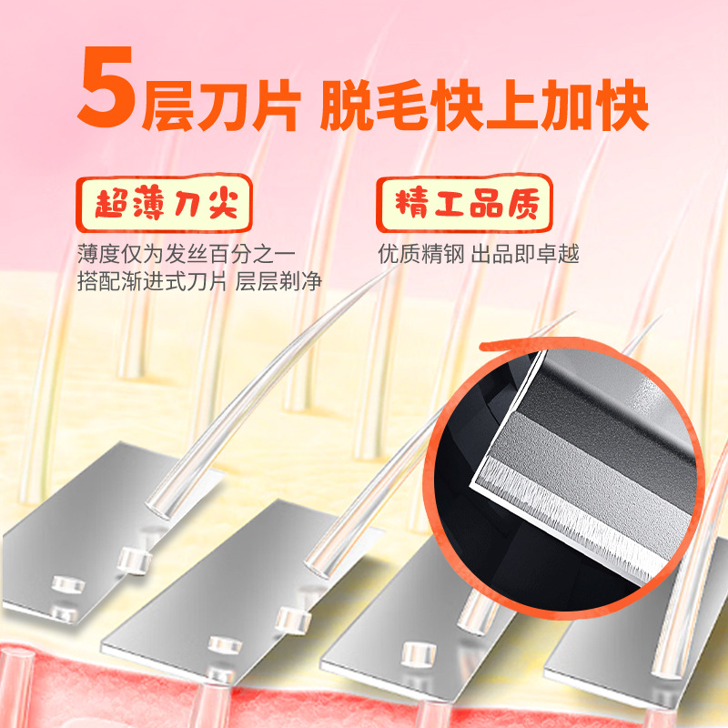 Xirui 5-layer Blade Pink Ladies Shaving Knife Hair Removal Knife Underarm Private Small Shell Manual Shaving Knife