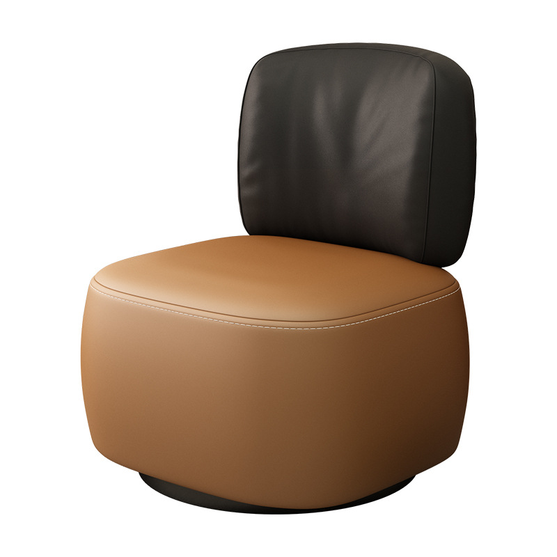 Single Sofa Chair Cream Style Lazy Sofa Backrest Small Chair Living Room Balcony Leisure Chair Comfortable Swivel Seat