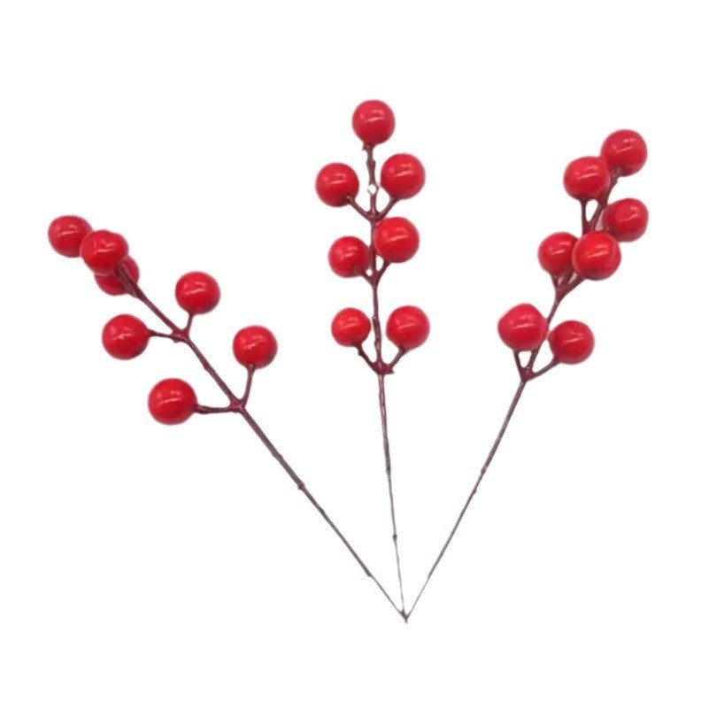 Artificial Red Fruit Fortune Fruit 7 Fruits 14 Fruits 30 Fruits Berry Cuttings Christmas Decoration Golden Fruit Silver Fruit Holly Fruit