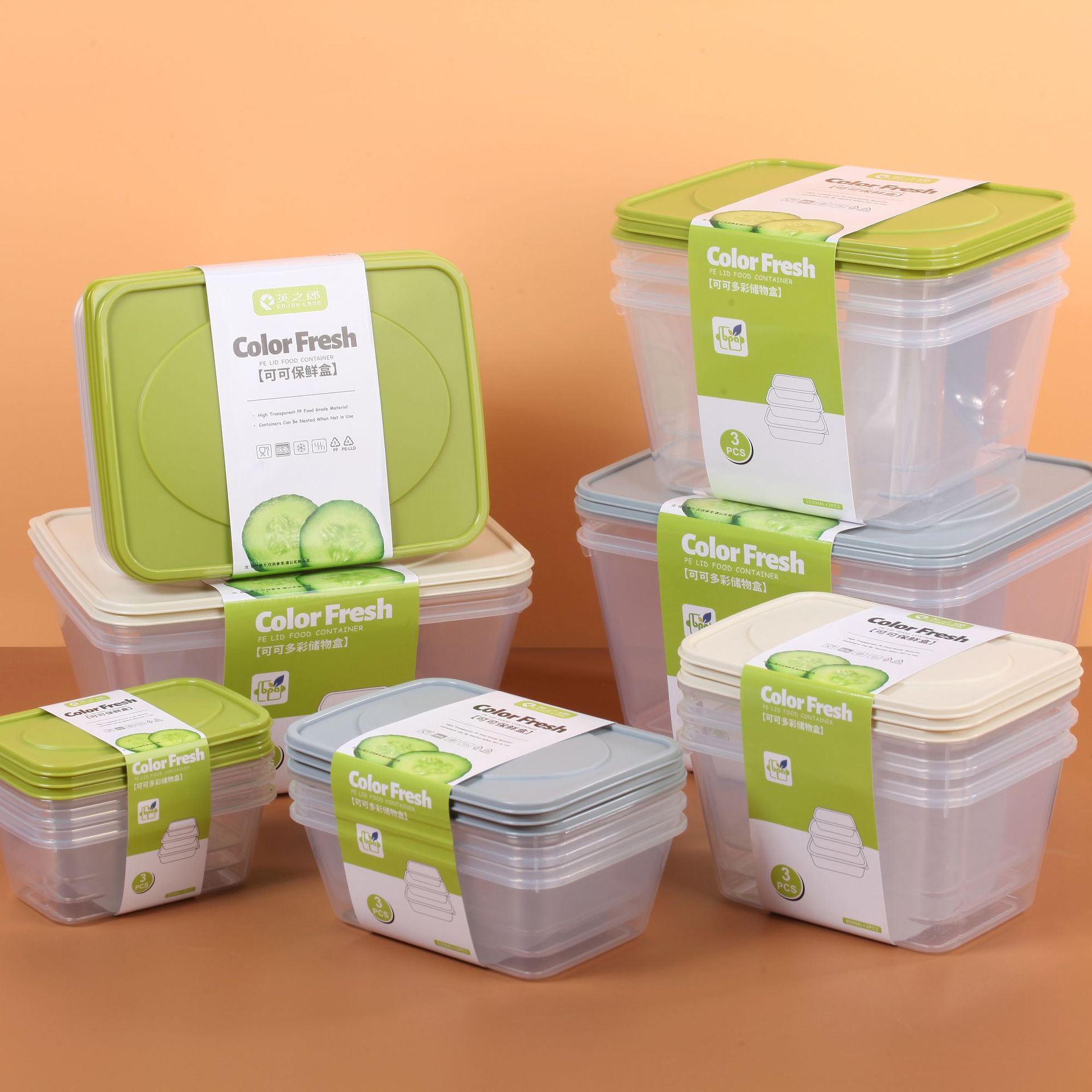 Plastic crisper microwave lunch box vegetable and fruit storage box takeaway lunch box wholesale plastic box suit