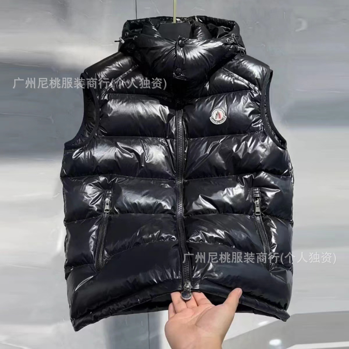 Foreign Trade Mk Hooded Maya down Vest White Duck down Unisex Waistcoat Glossy Thickeneded down Short Jacket