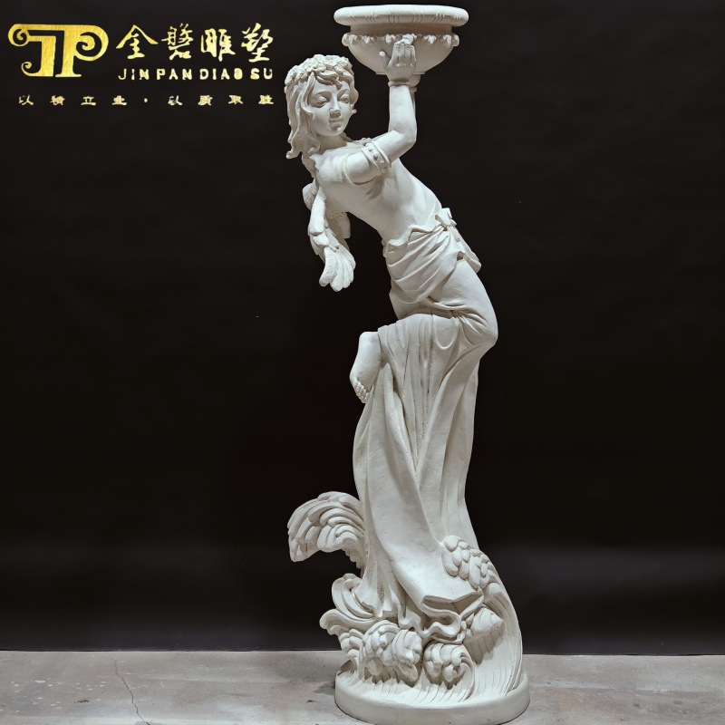 Sandstone Fiberglass Imitation Cast Copper Cement European Style Angel Statue Sculpture Ornaments Indoor and Outdoor Hotel Artificial Stone Sculpture