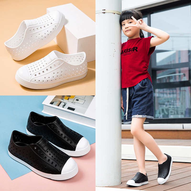 Бамбуковые летние детские дырявые туфли пляжные сандалии для мужчин и женщин открытые обувь Баоту студенческие туфли