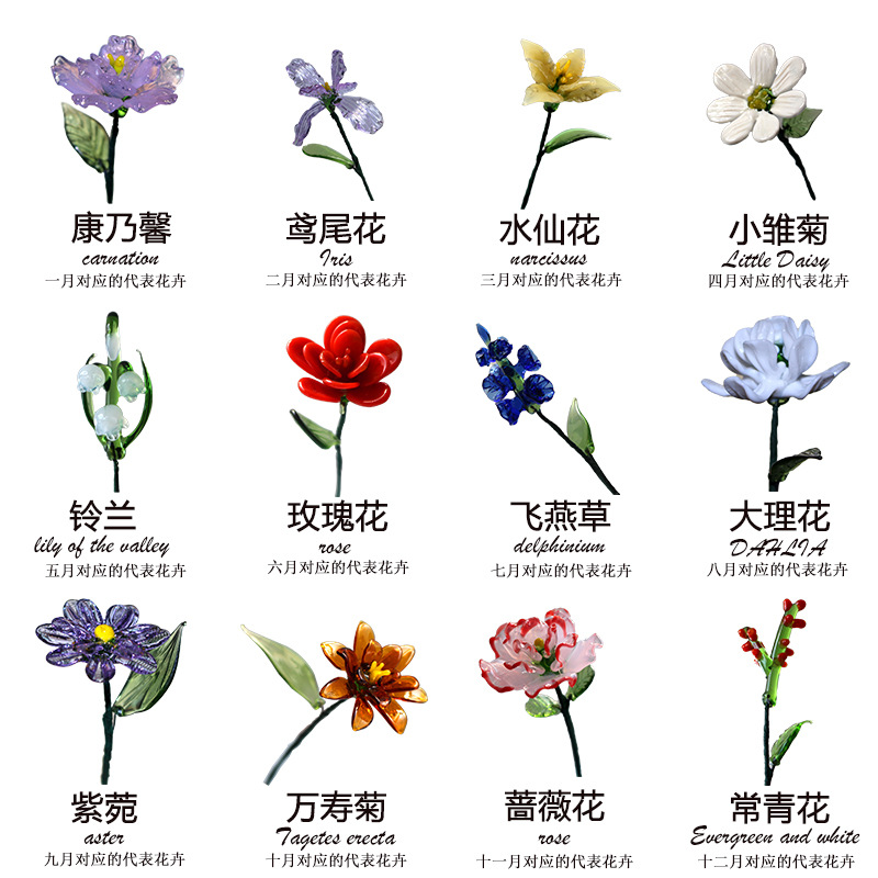 Zibo Glazed Handmade Birth Flower Iron Wire Simulation Desktop Ornament Vase French Retro Home Decoration Wholesale