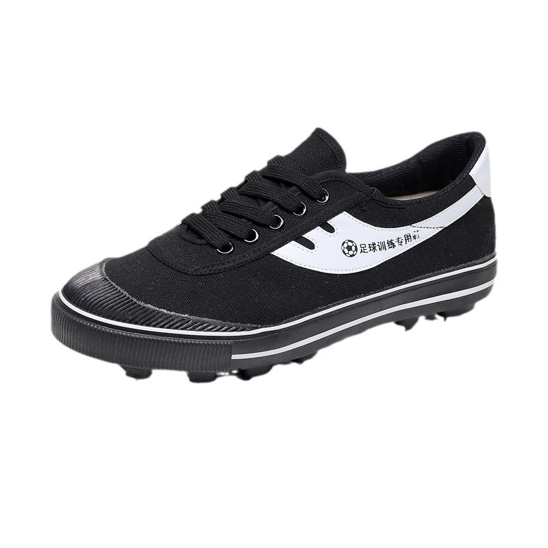 New style football shoes men's and women's football shoes men's and women's football training shoes non-slip wear-resistant rubber nails canvas football shoes