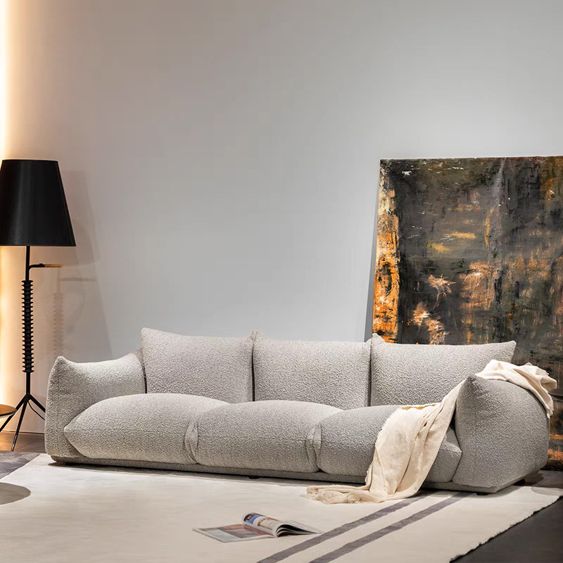 Villa Three-Person Sofa, Light Luxury Fabric Sofa, High-End Club Hotel High-End Sofa Manufacturer Direct Sales