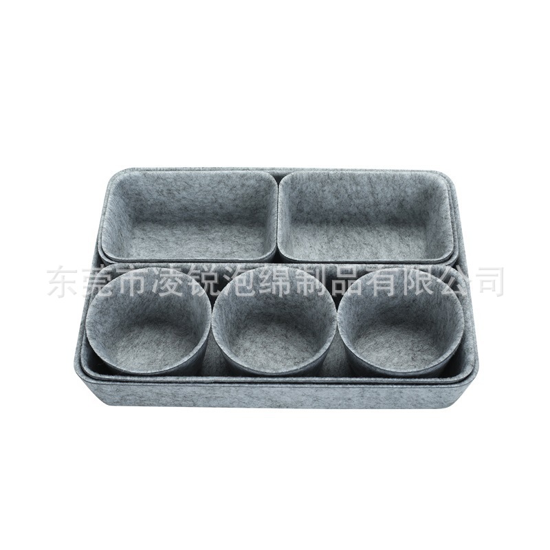 Come to the Factory with Drawings and Samples to Process and Customize Printed Logo Hot and Cold Pressed Desktop Storage Box Utensils and Felt Bag Products