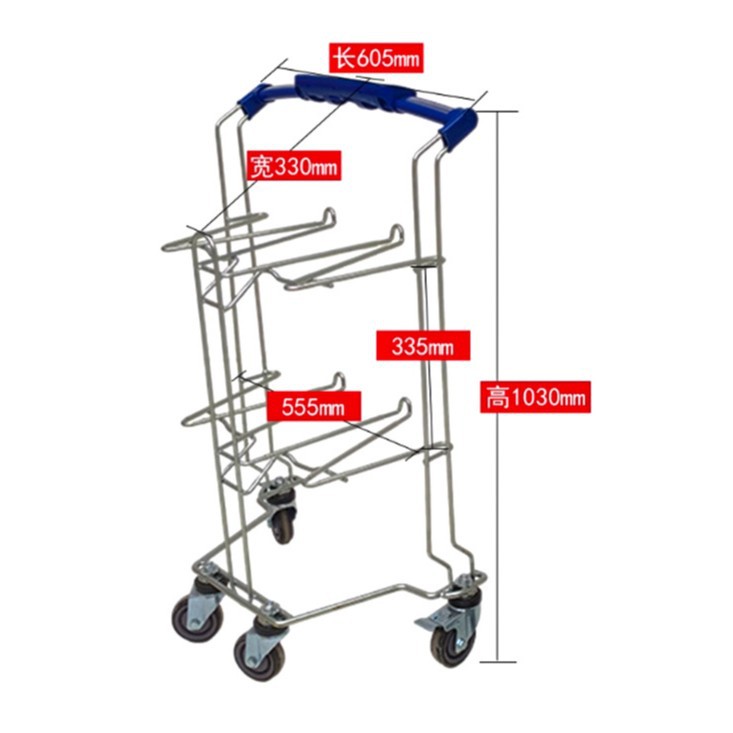 Multi-Layer Dining Cart Can Hold Dinner Plates, Supermarket Shopping Cart, Baosteel Material Restaurant Trolley, Burger Shop Detachable