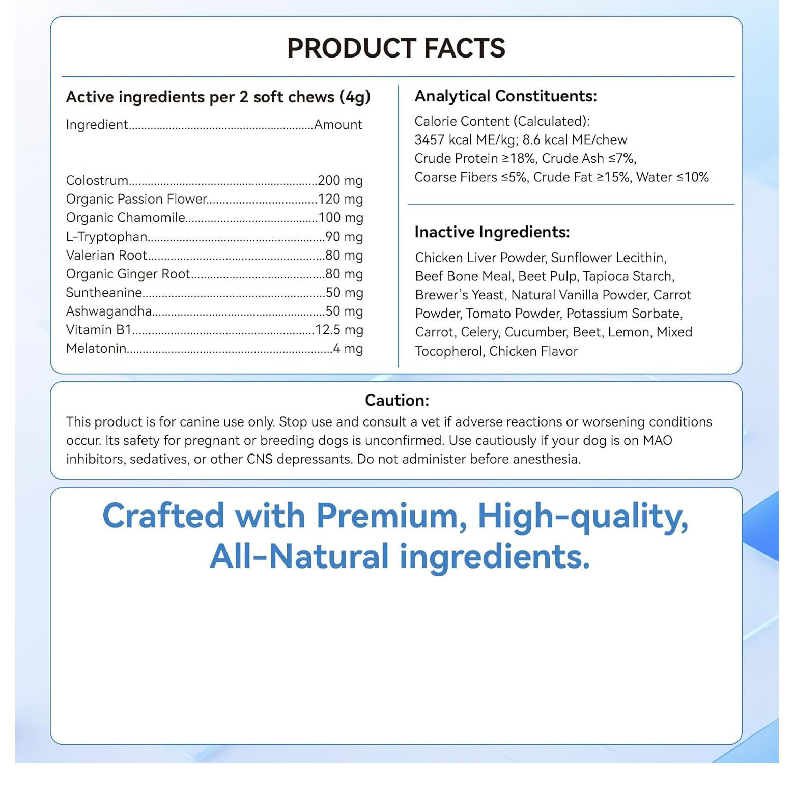 OEM Cross-border Pet Calm Chewable Tablets Dog Calm Supplement Soothing Emotional Soft Chew Source Factory