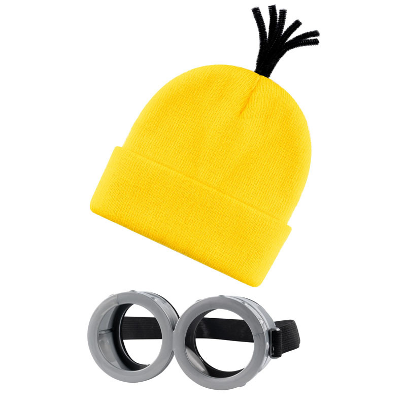 Yellow Hat Funny Glasses Thief Dad Minions Glasses Halloween Ball Dress Up Props Performance Hat