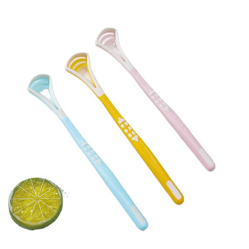 Bqb Silicone Tongue Scraper, Multi-Functional Tongue Coating Scraper with Dual-Effect Cleaning Brush, Cross-Border E-Commerce Toothbrush Manufacturer Wholesale