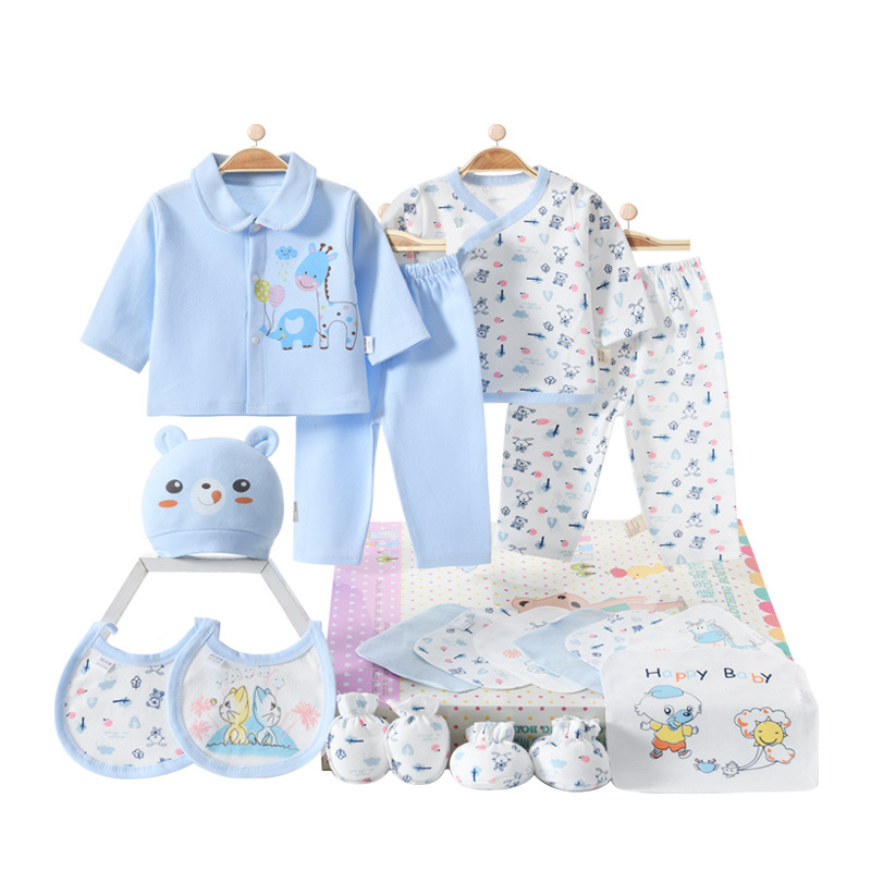 Cotton newborn gift box baby clothes suit spring and summer newborn baby underwear 18-piece set