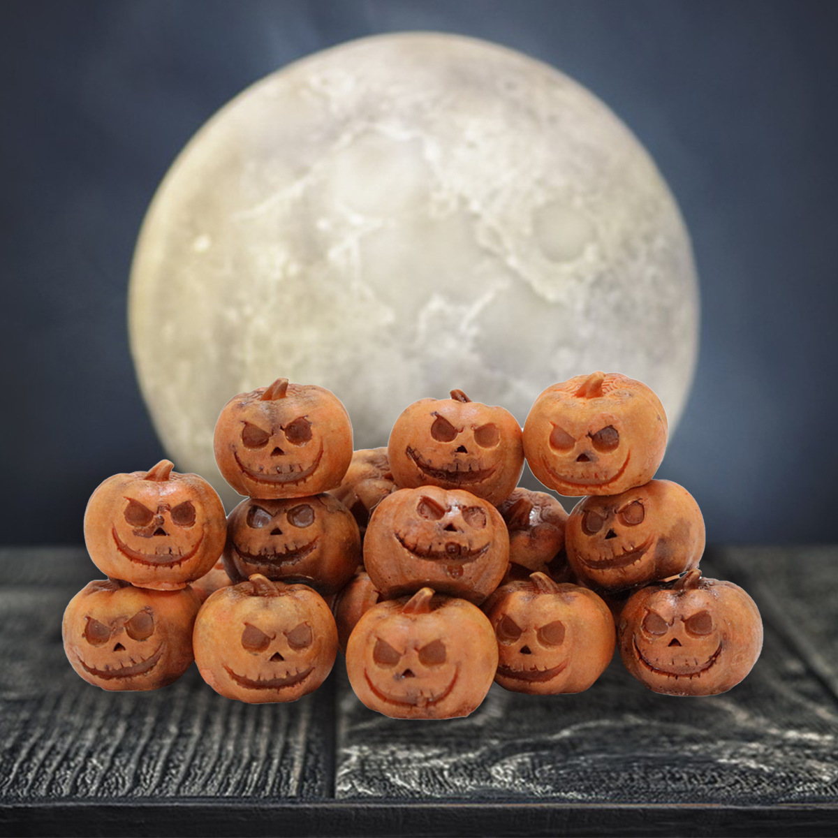 ghost head small pumpkin ornaments suit resin Halloween party garden decoration micro landscape paving stone suit