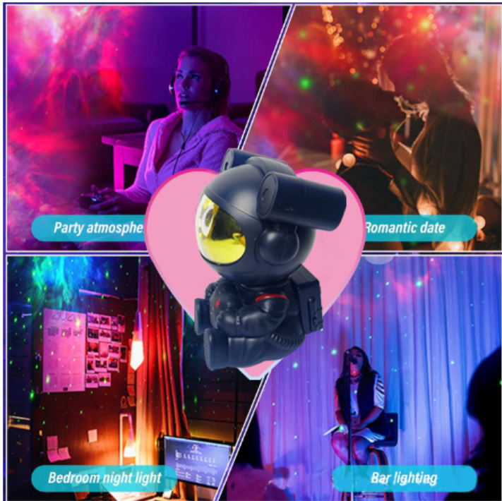 New Popular Sitting Posture Full-Color Light-Emitting Star-Hugging Projection Starry Sky Atmosphere Lamp