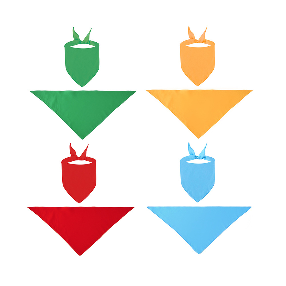 Simple Solid Color Pet Slipper Printed Dog Cat Scarf Multicolor DIY Adjustable Handsome Polyester Triangle Towel