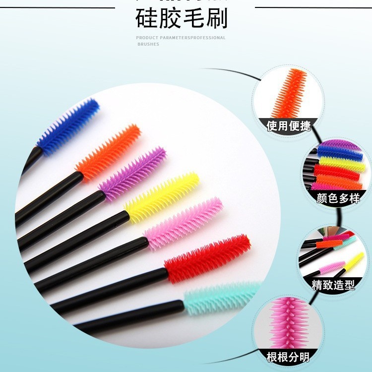 Wholesale Black Rod Tower Type Silicone Brush Portable Grafted Eyelash Curler Grafted Eyelash Comb Eyebrow Comb