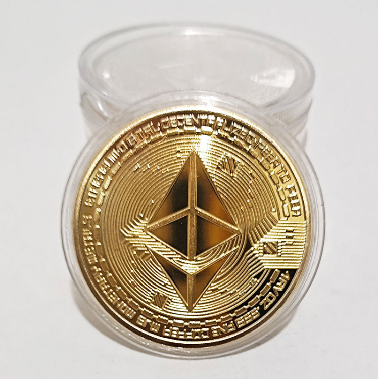 Ethereum Bitcoin виртуальная валюта юбилейная медаль позолоченная серебряная игрушечная монета металл