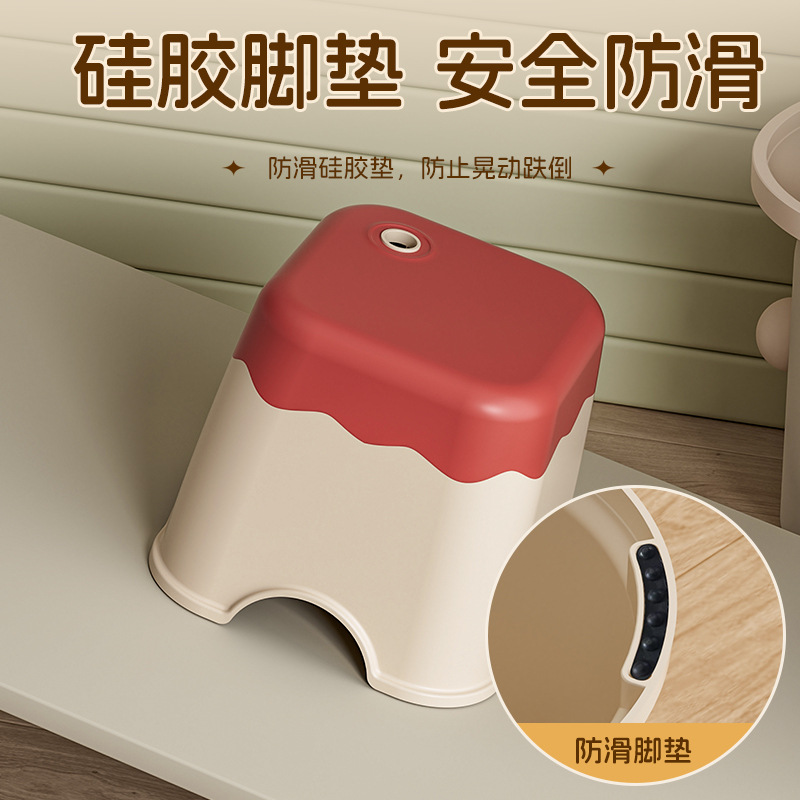 Thickened Children's Small Stool, Household Low Stool, Plastic Shoe-Changing Bench, Baby's Cute, Strong and Durable Kindergarten Chair
