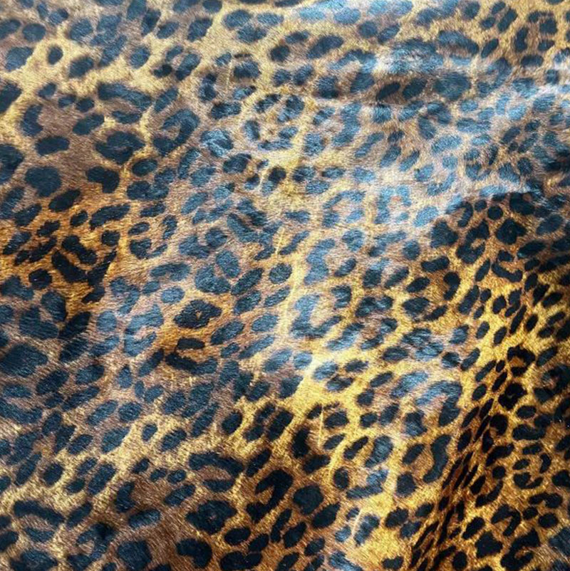 Ready Stock Leopard Print Horse Leather Genuine Fur Integrated Whole Sheet Various Specifications Clothing Fabrics Horse Fur Leather