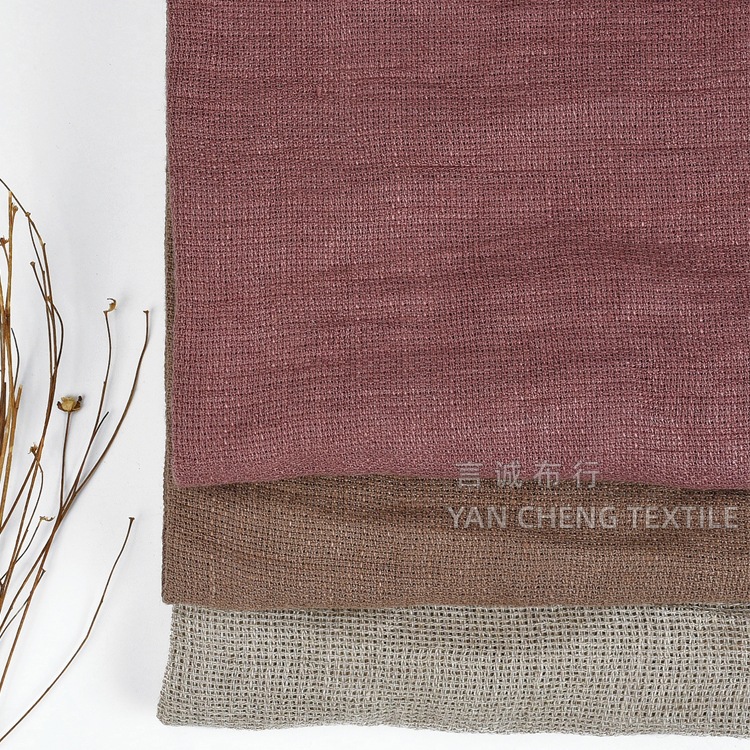 Pure Linen Washed Crepe Fabric 140g Linen Crepe Fabric Linen Checkered Washed Crepe Casual Shirt Wide Leg Pants Fabric