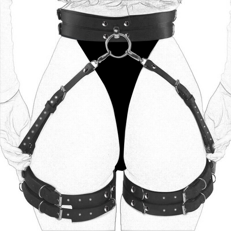 Amazon Cross-Border Bundle Leather Bondage Leg Ring Gothic Sexy Party Waist Display Belt Belt Ready Stock