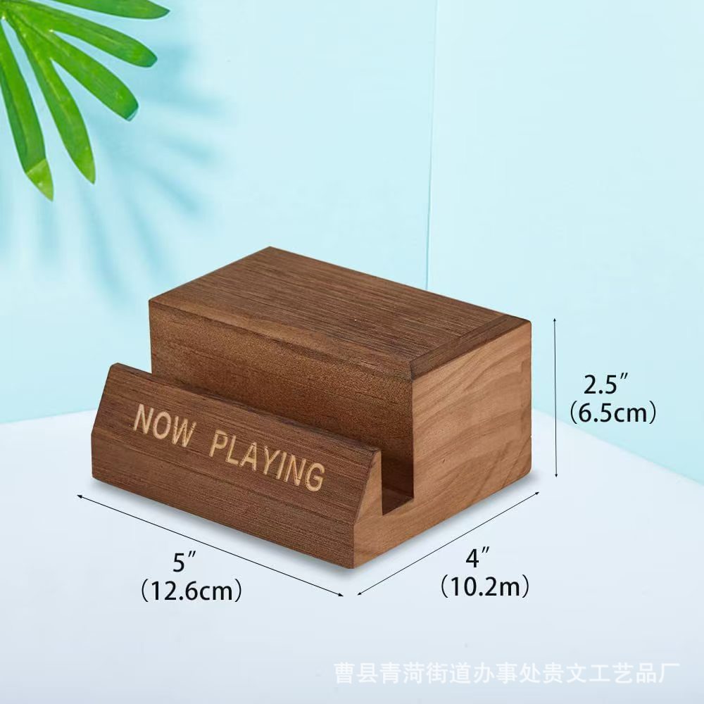 Wooden Record Stand Desktop Disc Base Organizer Shelf Oblique Plug-In Cd Display Stand Solid Wood Vinyl Record Stand