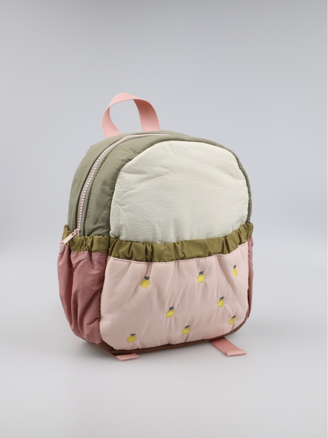 Children's Backpack Color Matching Cute Apple Embroidery Kindergarten School Bag Lightweight Travel Backpack