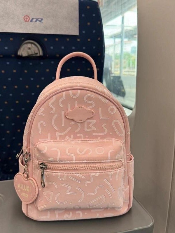 Niche 2024 Simple New Backpack Ins Casual Fashion Printed Backpack Lightweight Versatile School Bag Pink