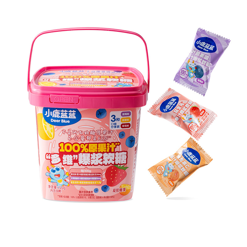 Fawn Blue Blue 100% Original Juice "Multidimensional" Explosive Fudge Vitamin C Candy Children Snack Brand