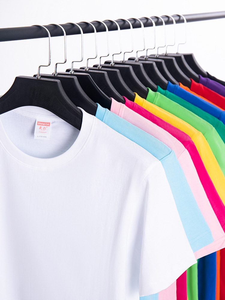 Candy-colored cotton short-sleeved T-shirt men's and women's cultural shirt advertising shirt class clothes group work clothes half-sleeve custom LOGO