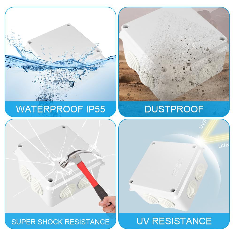 4 Stück Anschlussdose Waterproof Ip65, Verteilerdose Aufputz