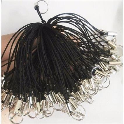 Doll rope DIY key rope mobile phone lanyard double ring buckle fish silk rope small black rope jewelry U disk rope toy small thin rope