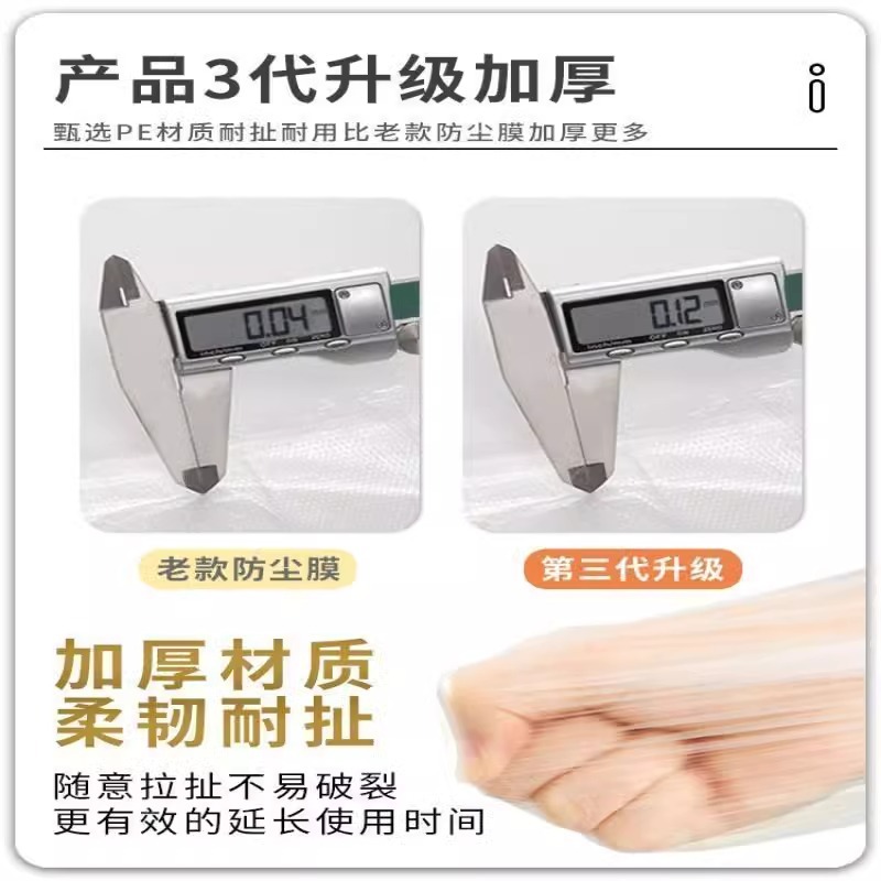 Decoration Dust-proof Plastic Film Furniture Dust-proof Film Transparent Bedspread Protective Film Household Dust-proof Cover Refrigerator Wardrobe